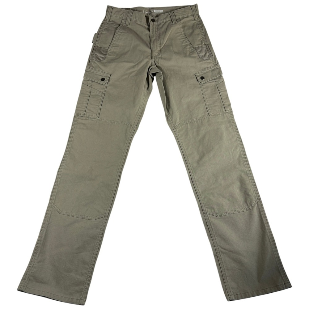 Carhartt Relaxed Fit Cargo Pants Mens 32x36 Beige‎ Stretch Ripstop Straight Leg